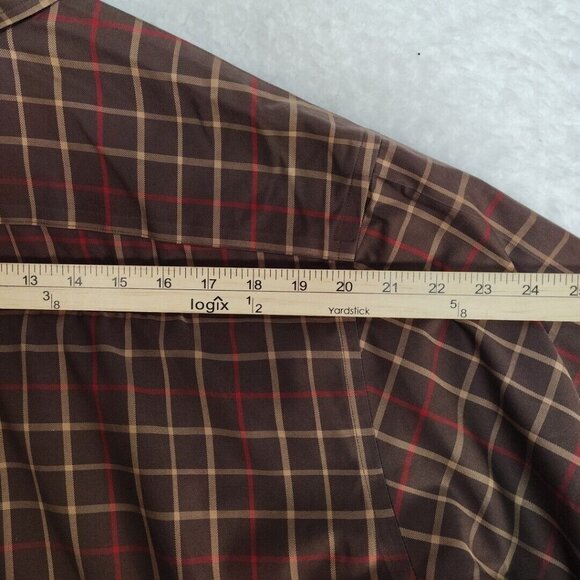 Brooks Brothers Long Sleeve Button Shirt Men's L Plaid Non-Iron Brown - Picture 7 of 9
